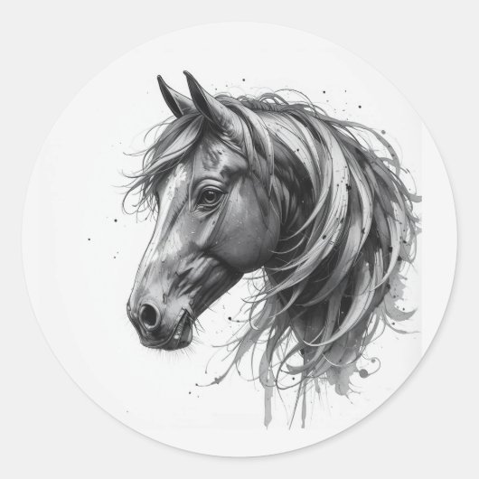 Liefde Schoon Fries Paard Dier Kunst Ronde Sticker (Voorkant)
