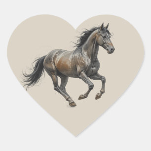 Liefde Schoon Volbloed Paard Dier Kunst Hart Sticker