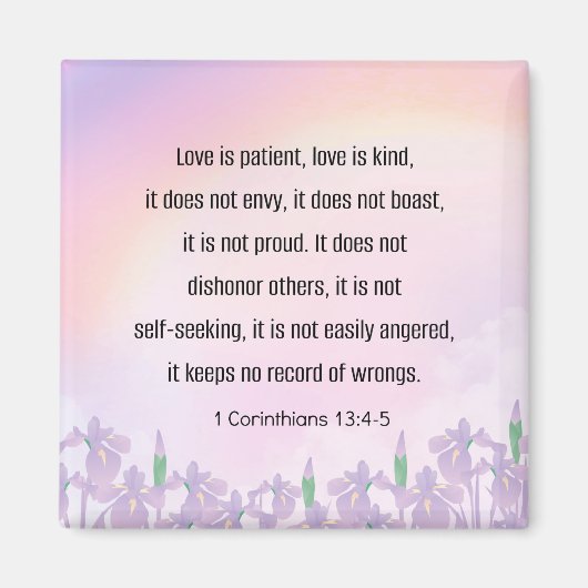 LIEFDE - Schrift, 1 Korintiërs 13 4-5, Magneet (Voorkant)