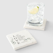 Liefde Schrift Definitie gebladerte Stenen Onderzetter (Zijkant)