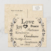 Liefde Schrift Save the Date Aankondigingskaart (Voorkant / Achterkant)