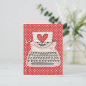Liefde schrijfmachine briefkaart (Staand voorkant)