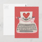 Liefde schrijfmachine briefkaart (Voorkant / Achterkant)