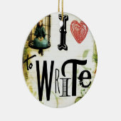 Liefde schrijven keramisch ornament (Rechts)