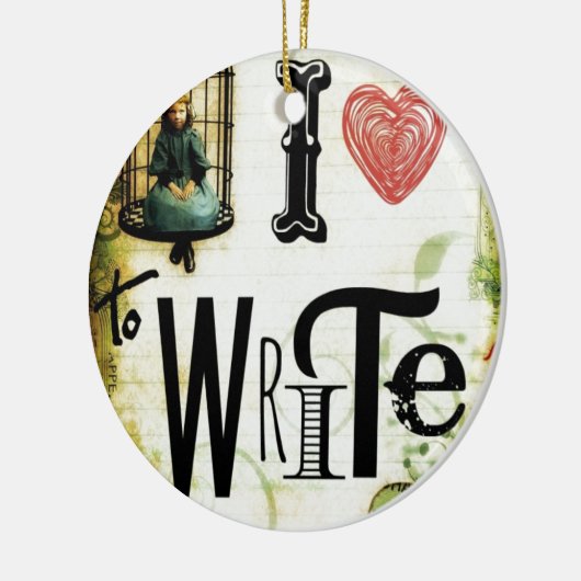 Liefde schrijven keramisch ornament (Links)