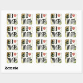 Liefde schrijven vierkante sticker (Vel)