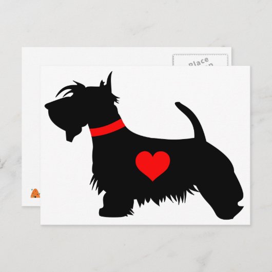 Liefde scottie briefkaart (Voorkant / Achterkant)