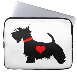 Liefde Scottie dog met hartneopreen laptophoes Laptop Sleeve