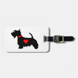 Liefde Scottie hond bagagelabel