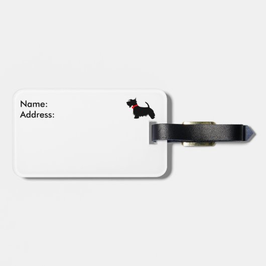 Liefde Scottie hond bagagelabel (Achterkant horizontaal)
