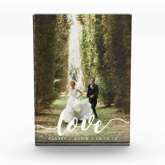 Liefde Script-bedekking | Persoonlijke bruiloft fo Fotoblokken (Voorkant)