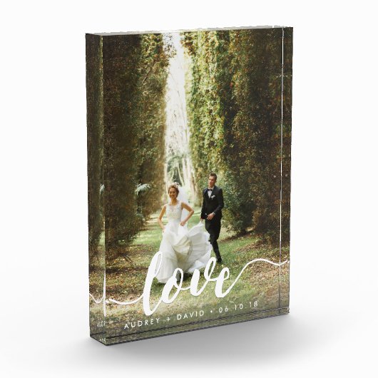 Liefde Script-bedekking | Persoonlijke bruiloft fo Fotoblokken (Links)