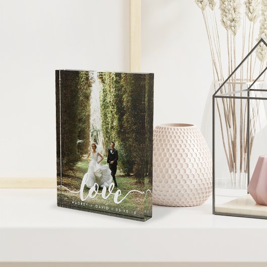 Liefde Script-bedekking | Persoonlijke bruiloft fo Fotoblokken