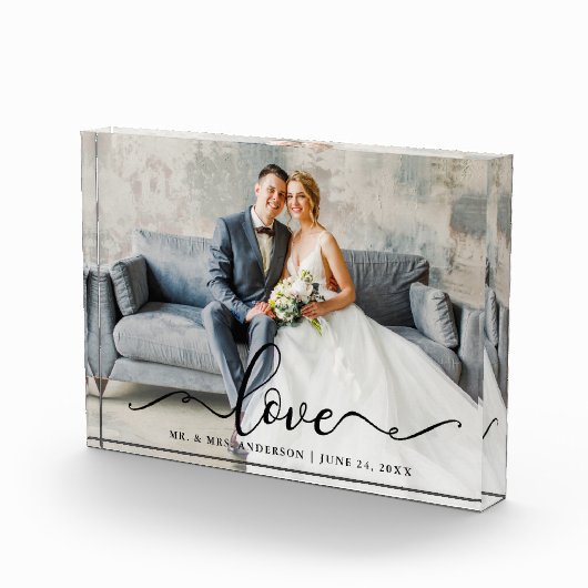 Liefde Script Bruiloft bruid en bruidegom Fotoblokken (Rechts)