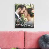 Liefde Script Bruiloft Foto Canvas Print (Insitu (Woonkamer))