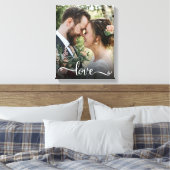 Liefde Script Bruiloft Foto Canvas Print (Insitu (Slaapkamer))