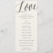Liefde Script Calligraphy Geometric Classic Weddin Programmakaart (Voorkant)