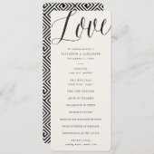 Liefde Script Calligraphy Geometric Classic Weddin Programmakaart (Voorkant / Achterkant)