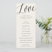 Liefde Script Calligraphy Geometric Classic Weddin Programmakaart (Staand voorkant)
