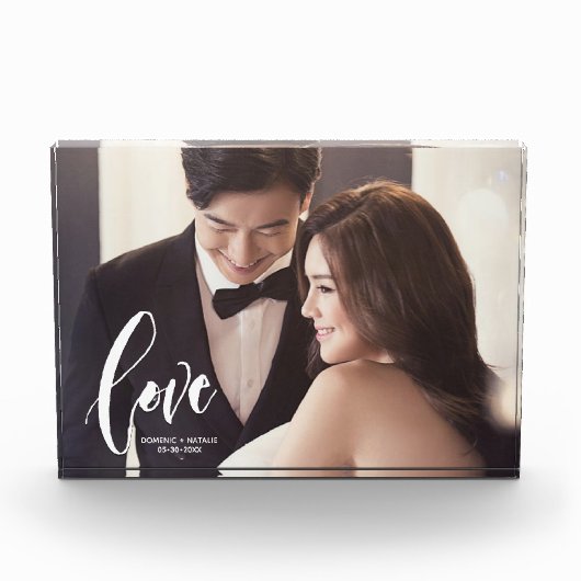 Liefde Script gepersonaliseerde bruiloft foto (Voorkant)