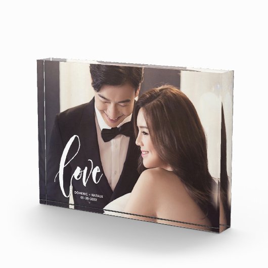 Liefde Script gepersonaliseerde bruiloft foto (Rechts)