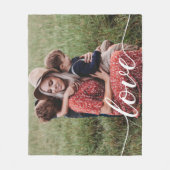 "Liefde" Script gepersonaliseerde familie foto dek Fleece Deken (Voorkant)