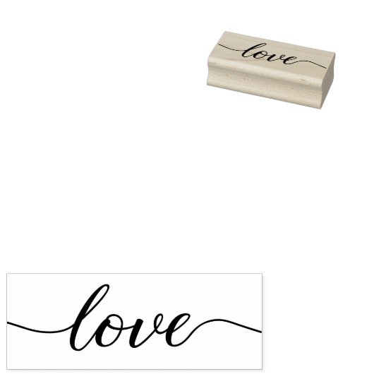 Liefde Script modern en elegant Rubberstempel (Gestempeld)
