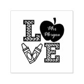 Liefde script monogram leraar Rubber Stamp Zelfinktende Stempel (Design)