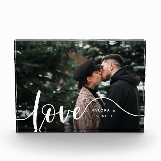 Liefde Script Overlay Couples, aangepast Fotoblokken (Voorkant)