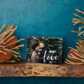 Liefde Script Overlay Couples - Aangepaste foto Fotoplaat (Zijkant)
