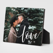 Liefde Script Overlay Couples - Aangepaste foto Fotoplaat (Zijkant)