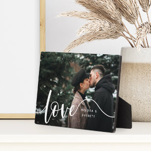 Liefde Script Overlay Couples - Aangepaste foto Fotoplaat
