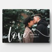 Liefde Script Overlay Couples - Aangepaste foto Fotoplaat (voorkant)