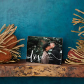 Liefde Script Overlay Couples - Aangepaste foto Fotoplaat (Zijkant)