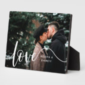 Liefde Script Overlay Couples - Aangepaste foto Fotoplaat (Zijkant)