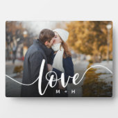 Liefde Script Overlay Couples - Aangepaste foto Fotoplaat (voorkant)