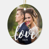 Liefde Script Overlay Foto's & Initialen Keramisch Ornament (Links)