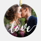 Liefde Script Overlay Foto's & Initialen Keramisch Ornament (Achterkant)