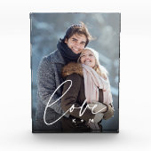 Liefde Script Overlay Personalized Couples Fotoblokken (Voorkant)