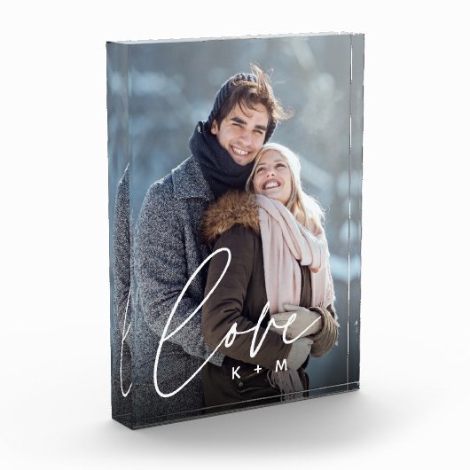 Liefde Script Overlay Personalized Couples Fotoblokken (Links)