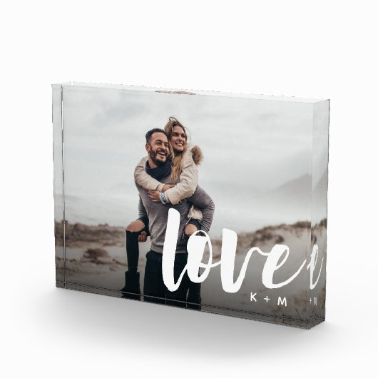 Liefde Script Overlay Personalized Couples Fotoblokken (Rechts)