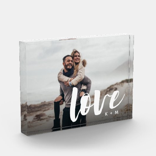 Liefde Script Overlay Personalized Couples Fotoblokken (Links)