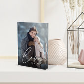 Liefde Script Overlay Personalized Couples Fotoblokken