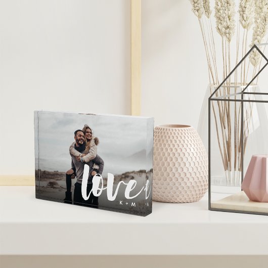 Liefde Script Overlay Personalized Couples Fotoblokken
