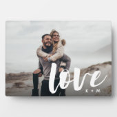 Liefde Script Overlay Personalized Couples Fotoplaat (voorkant)
