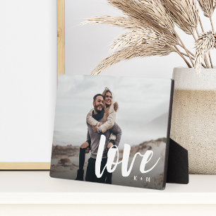 Liefde Script Overlay Personalized Couples Fotoplaat