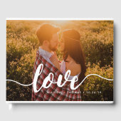 Liefde Script Overlay Weddenfoto Gastenboek (Voorkant)