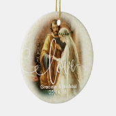 Liefde Script Overlay | Weddenschap-bruidegom Keramisch Ornament (Rechts)