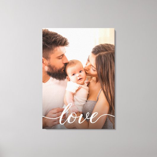 Liefde Script Persoonlijke familiefoto Canvas Afdruk (Voorkant)