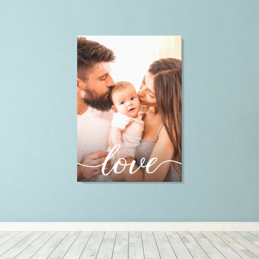 Liefde Script Persoonlijke familiefoto Canvas Afdruk (Insitu (Houten vloer))